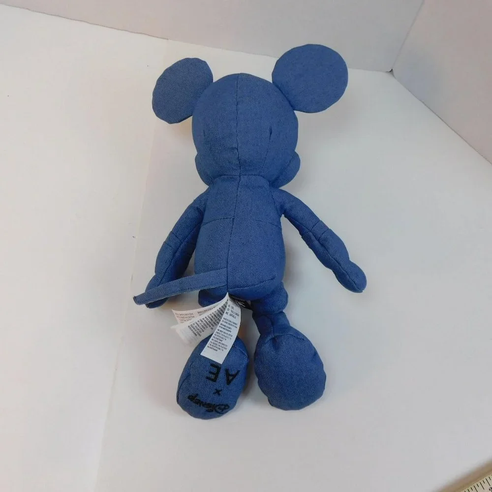 Disney x AE American Eagle Special Edition Mickey Mouse Plush Blue Denim 12" - Picture 5 of 8